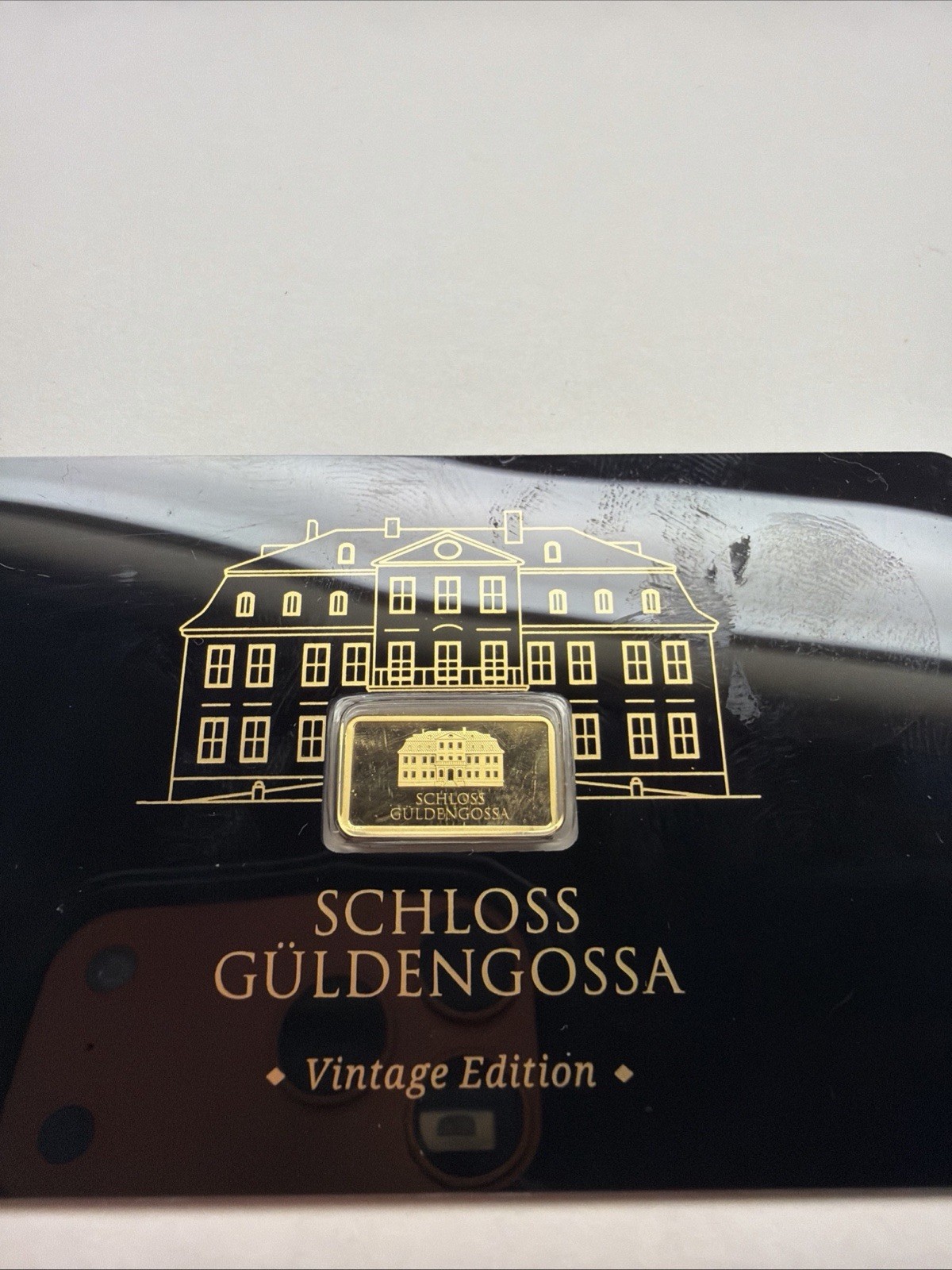 Geiger Schloss Guldengossa Vintage Edition Carded Gold Bar .5 Gram .999 Fine
