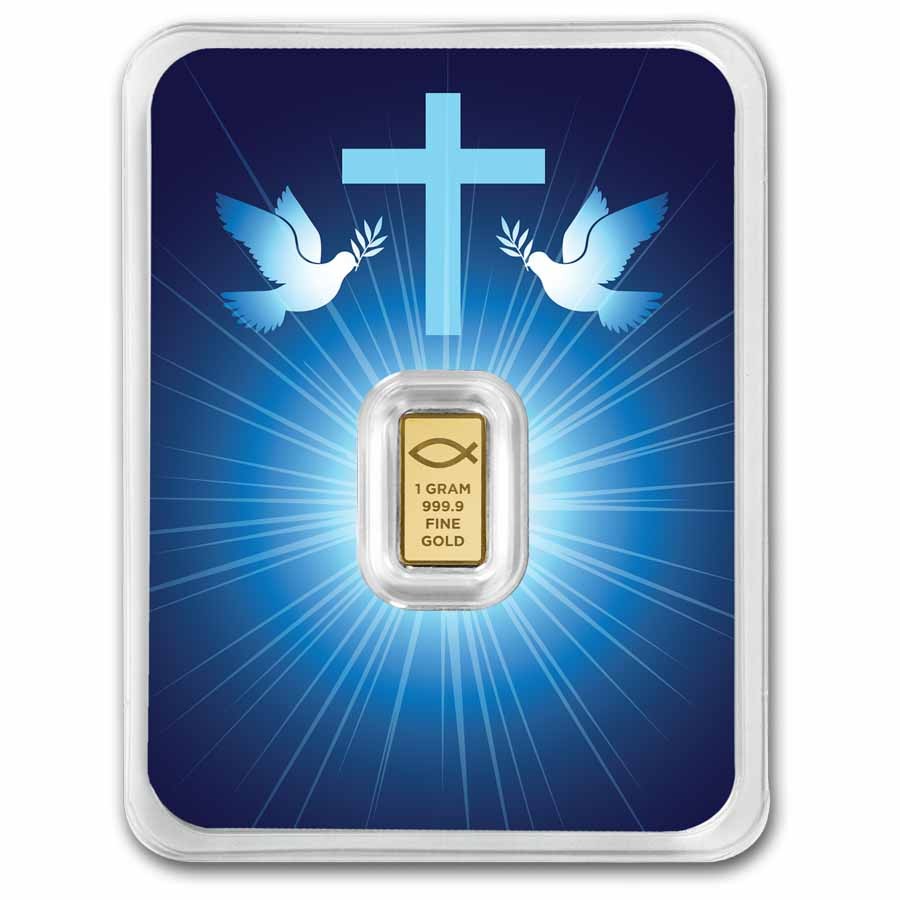1 gram Gold Bar – Blessings of Jesus Christ (Dove & Cross TEP)