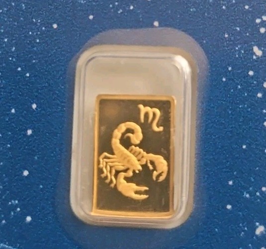 Scorpio Zodiac PAMP 0.5g Gold Bar 999.9 Gold-
