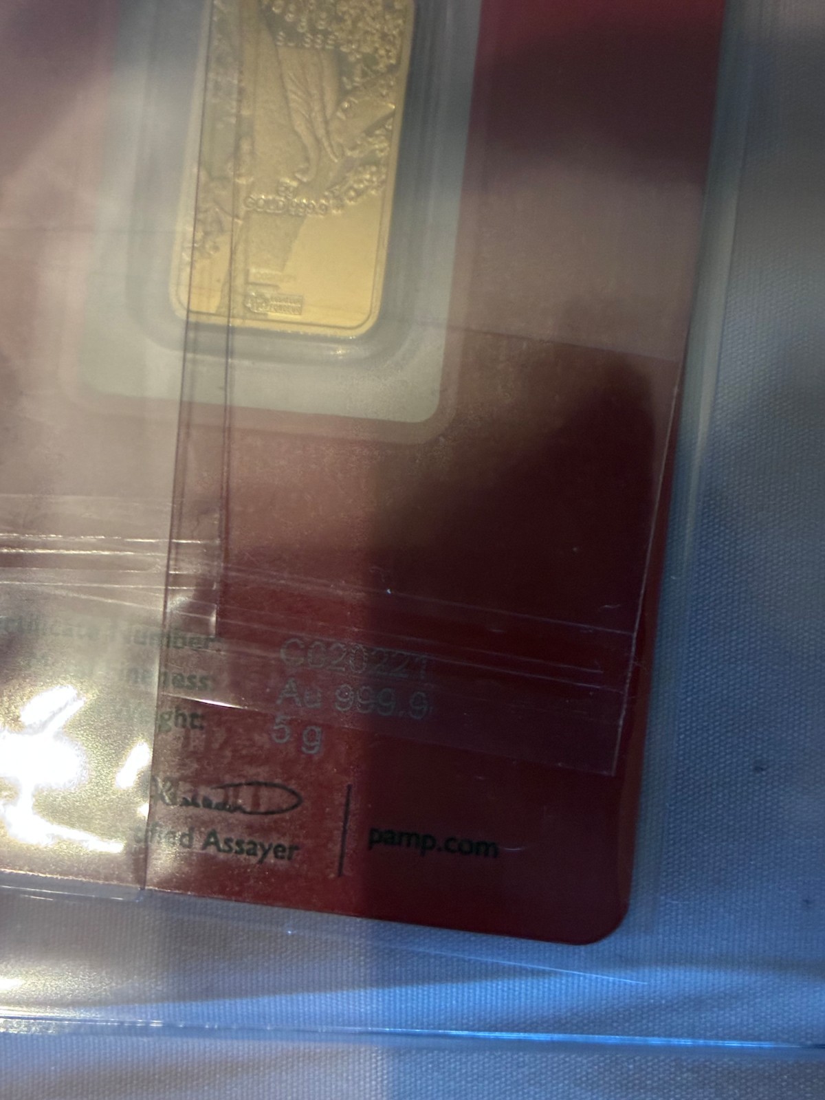 PAMP Suisse 5 gram Gold Bar – Lunar Tiger 2022 – ASSAY CoA Card – Factory Sealed