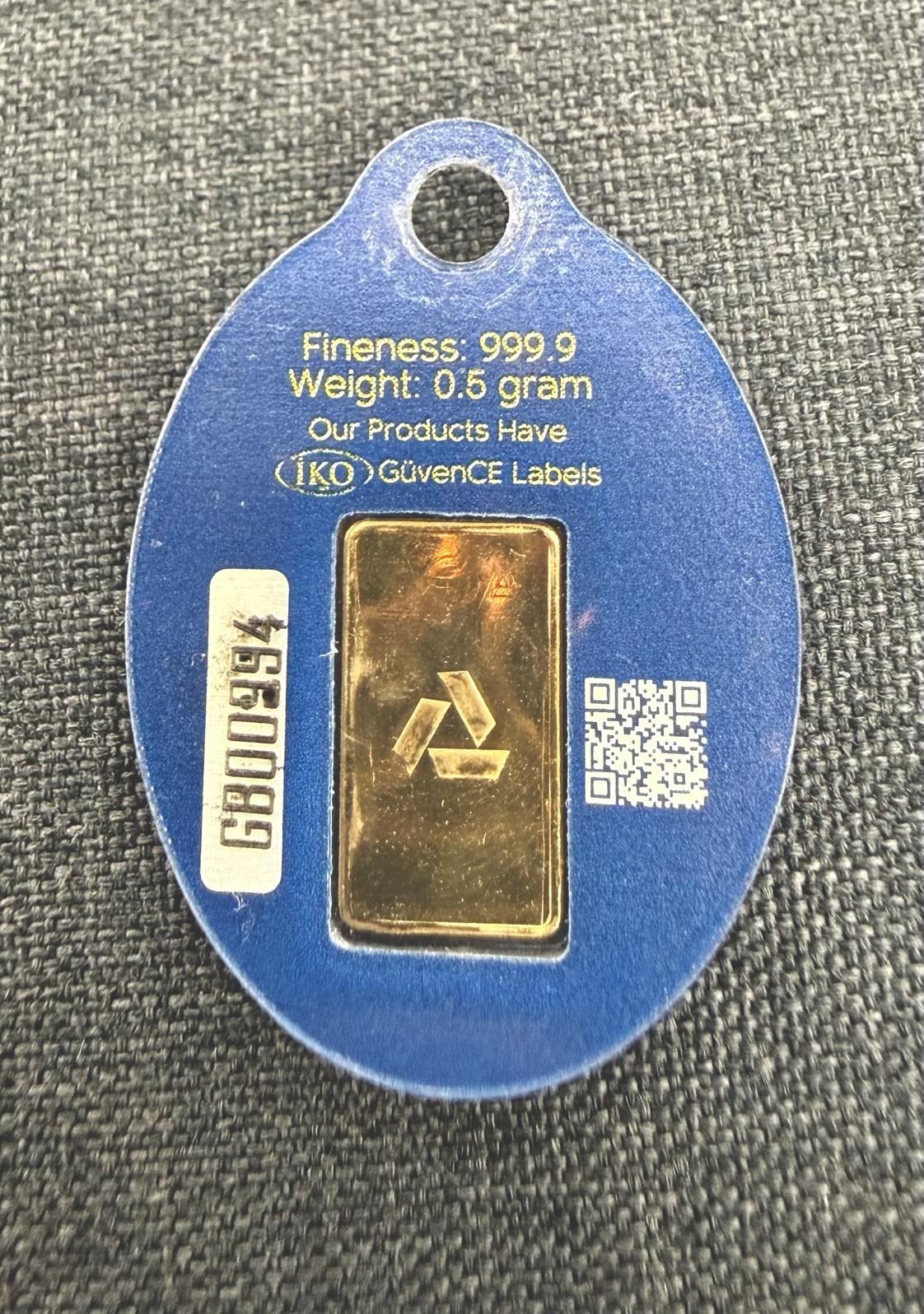 AgaBullion .9999 Fine Gold Bar Half Gram – Keychain In Assay Card Premium