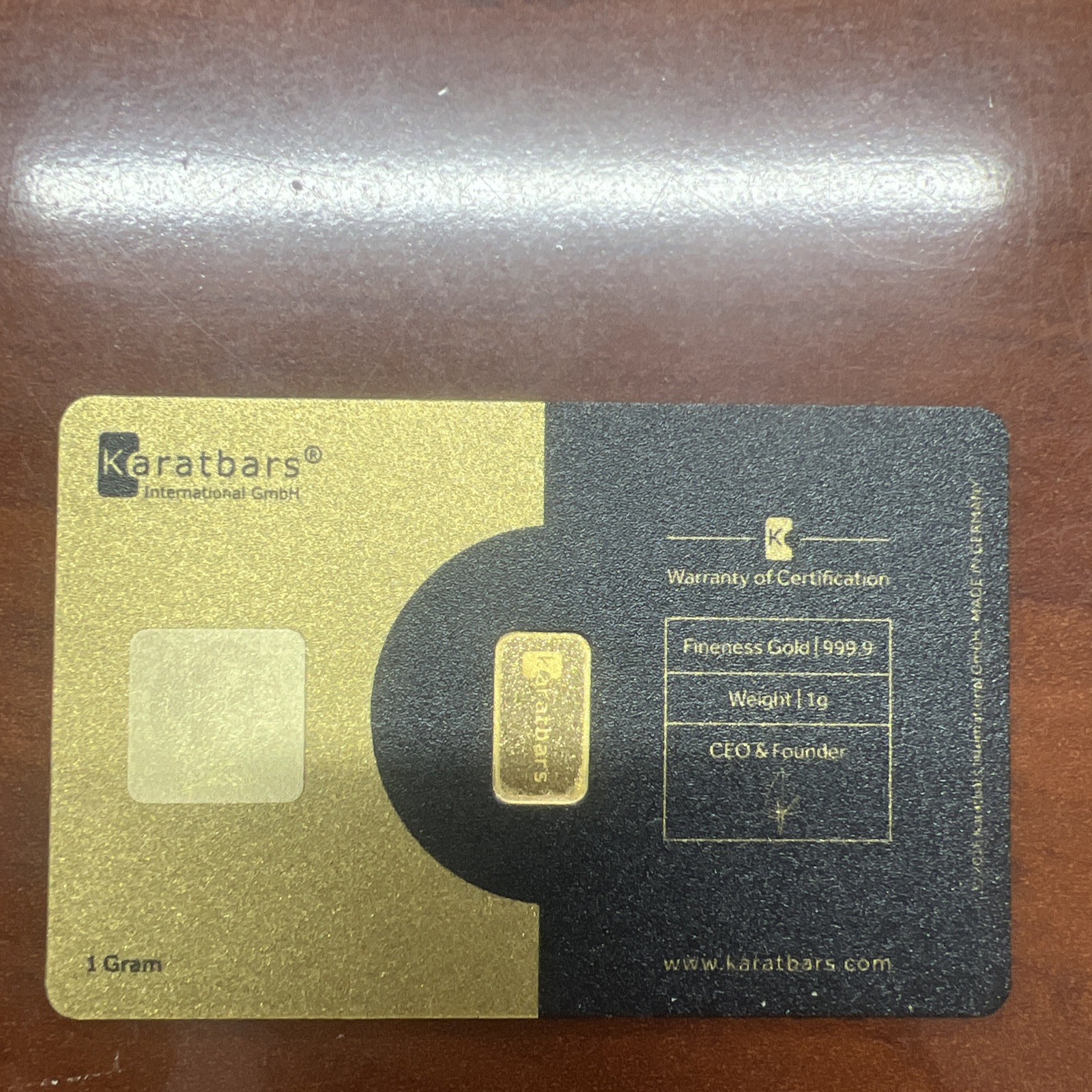 Karatbars 1g Gold Bar .9999 Fine 24K KARAT Bullion In Assay – Sealed Investment