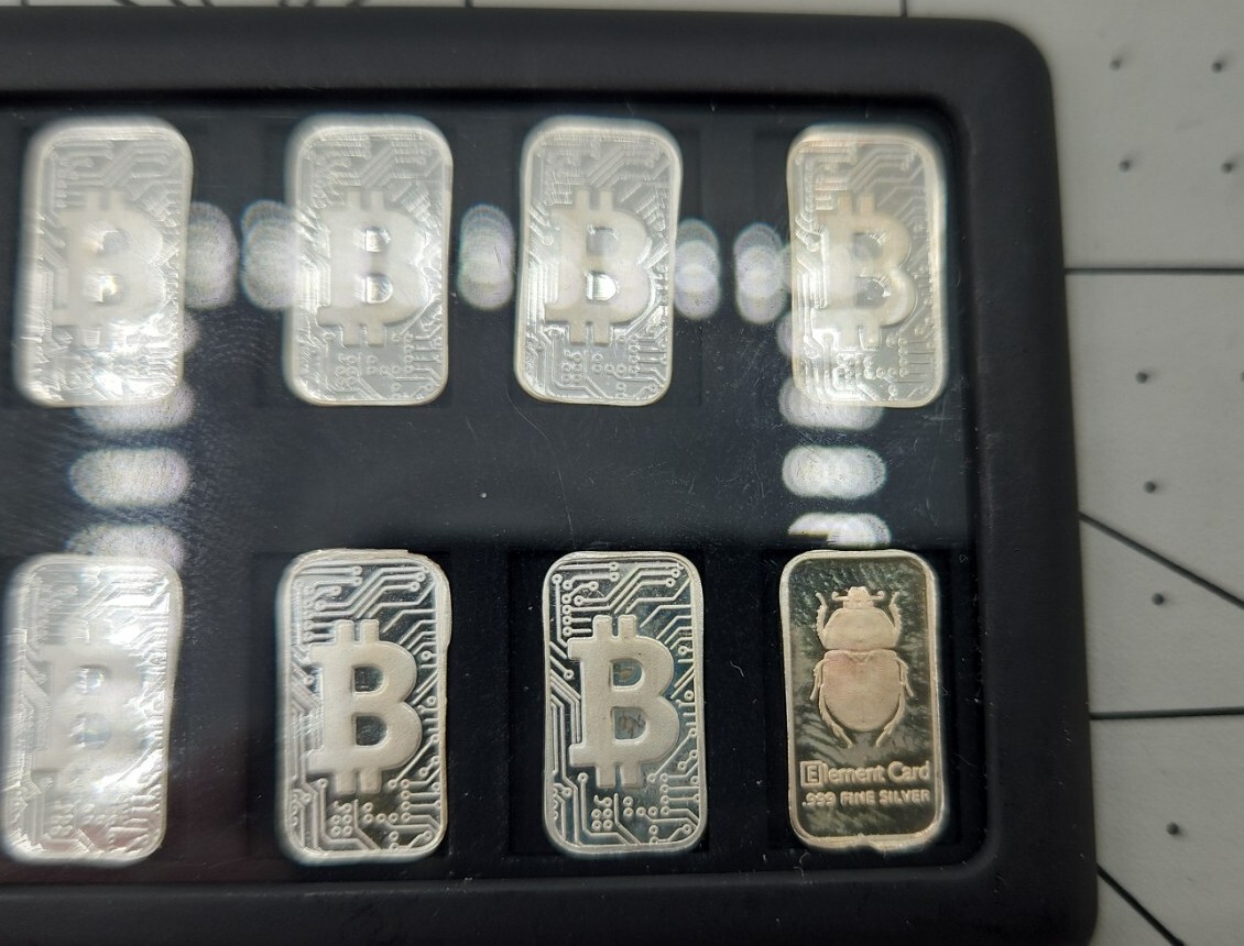 Element Card Twelve 1g Bitcoin 999 Fine Silver Ingots With Holder