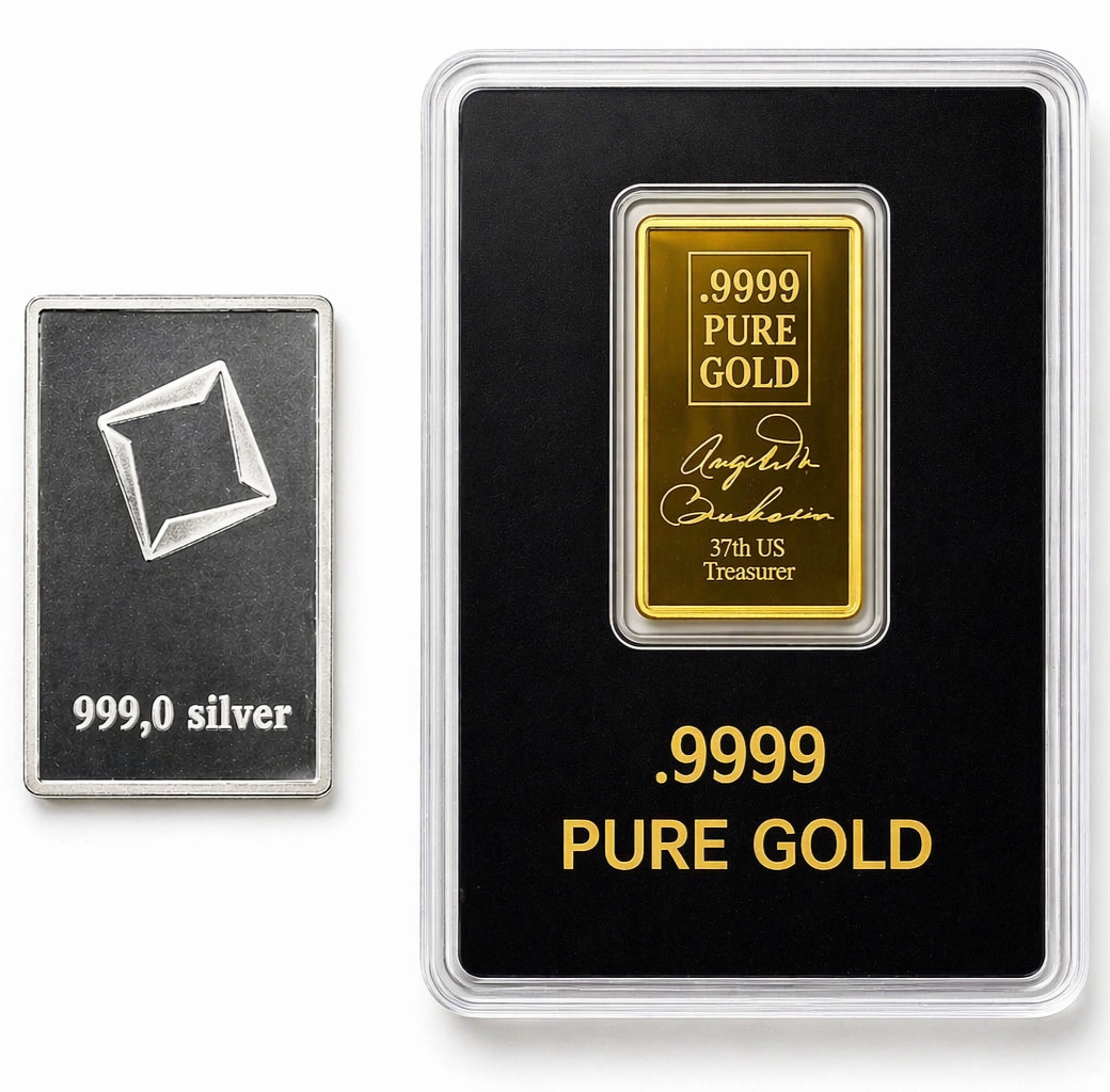 🇺🇸 Minuteman Freedom .9999 Gold Bullion Bar + FREE Valcambi Silver Bar ✨