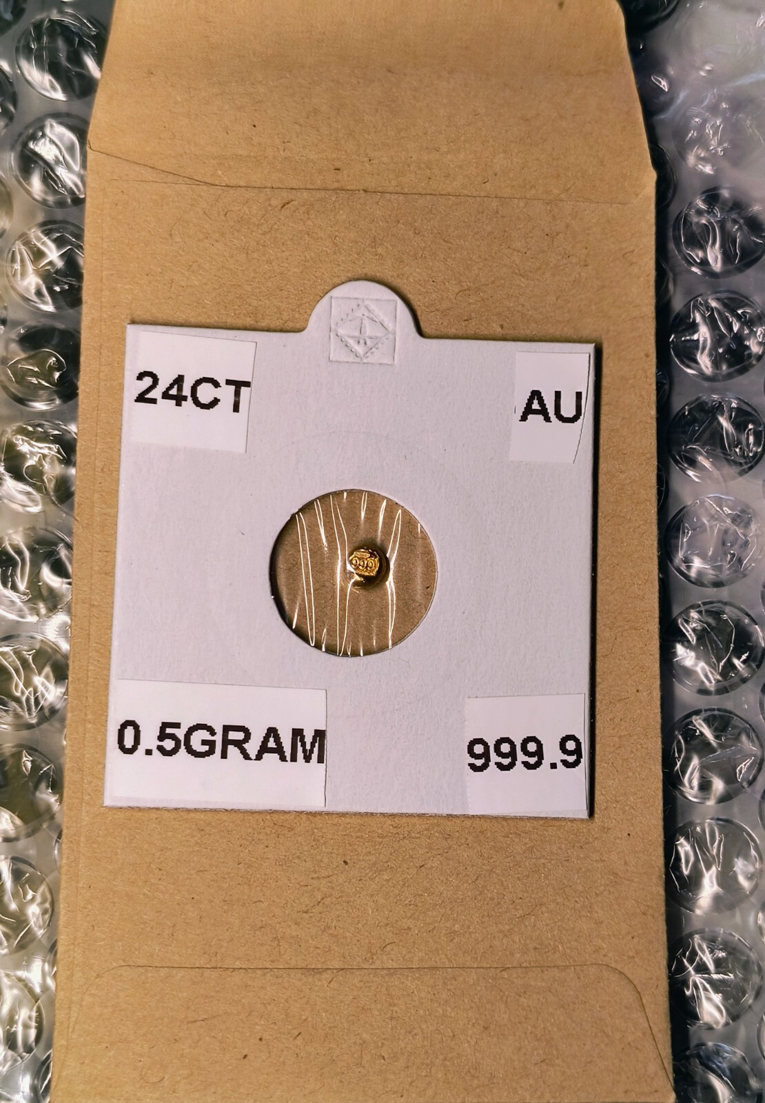 1/2 Half 0.5 Gram Gold Nugget 999.9 UK Made Fine Bullion Pure 24ct Gold Bar AU