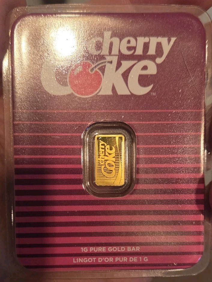 CHERRY COKE 1 Gram Gold .9999 FINE Gold! PAMP Suisse COA – 5,000 Minted!🍒