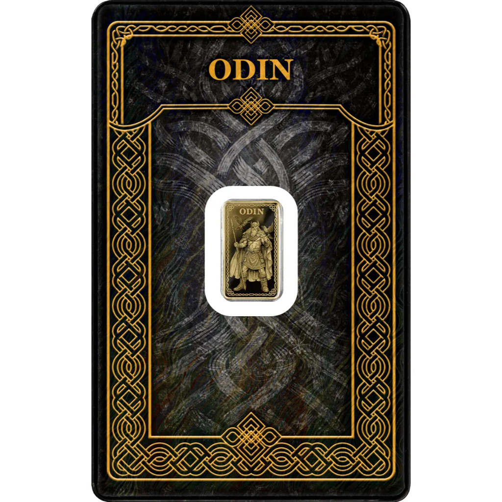 2026 Germania Mint Odin 1/100oz Proof 9999 Gold Bar in Assay Mintage 5000