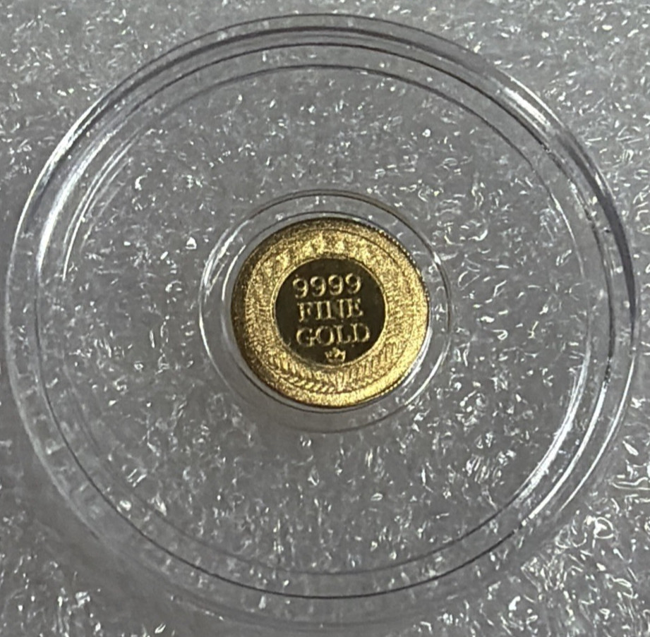 1/4 Gram .9999 Fine Gold Round White Tailed Deer Monarch Metals In Clear Capsule