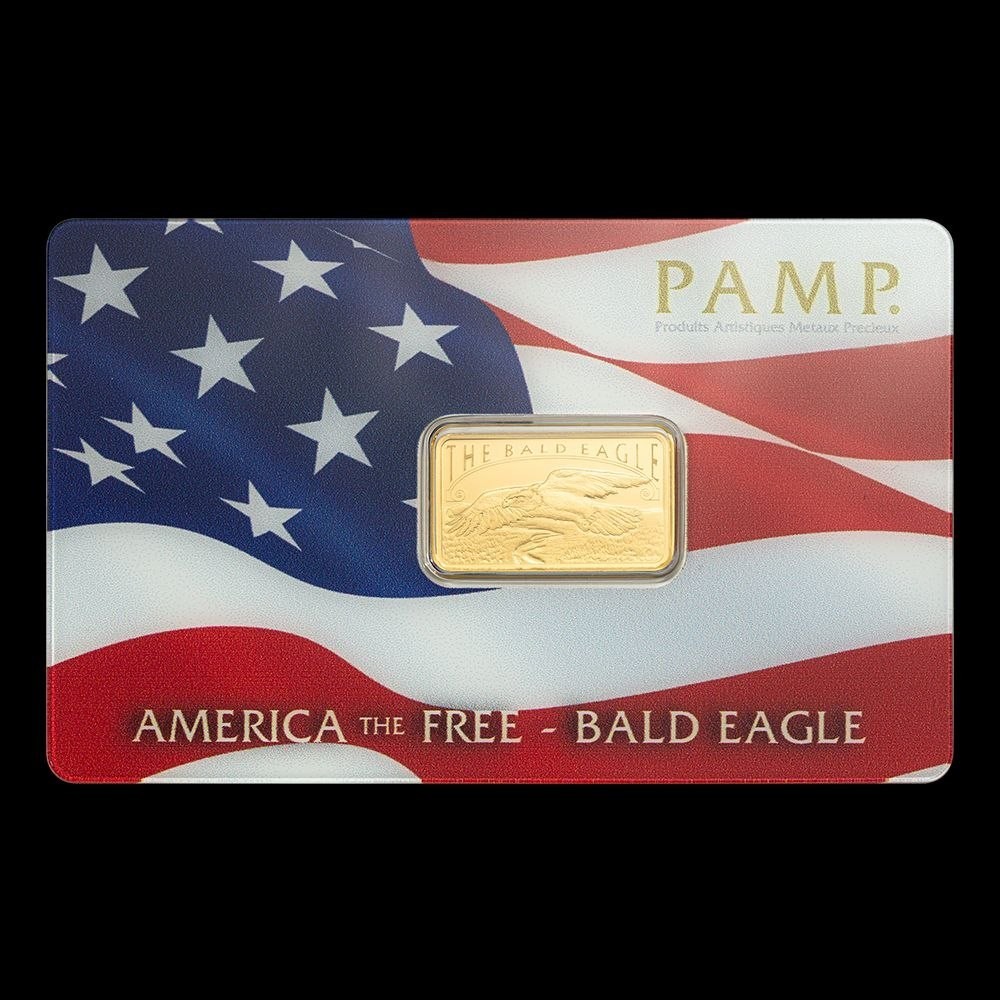 PAMP America the Free – Bald Eagle 5g Gold Bar – In Assay