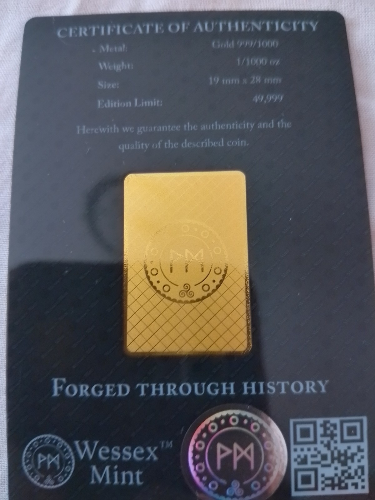 6 WESSEX MINT 24 CT GOLD SMALL BULLION BARRS