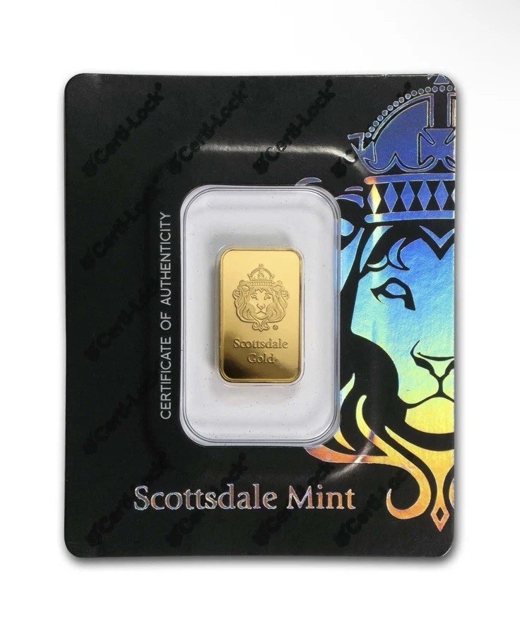 5 gram Gold Bar – Scottsdale Mint (In Certi-Lock® Assay, Black)
