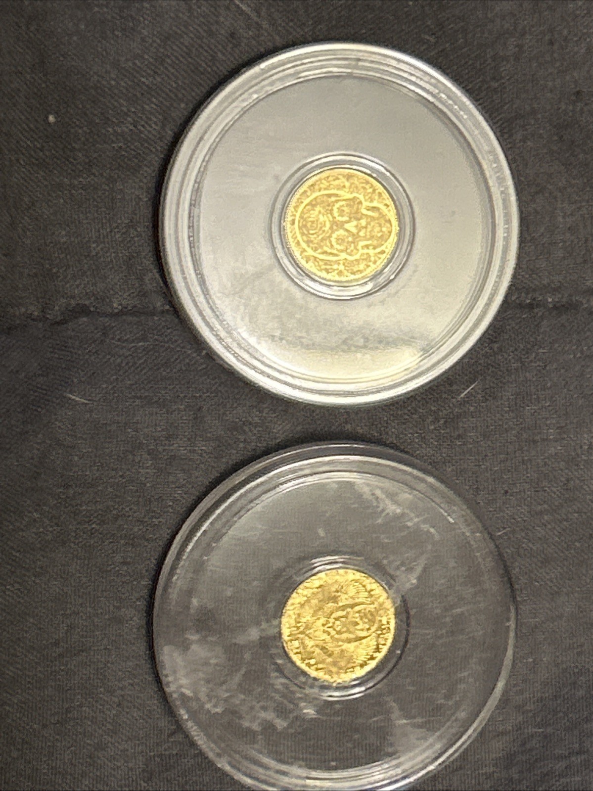 X2 1/200th .9999 Gold Rounds In Capsules Total of 2 Rounds
