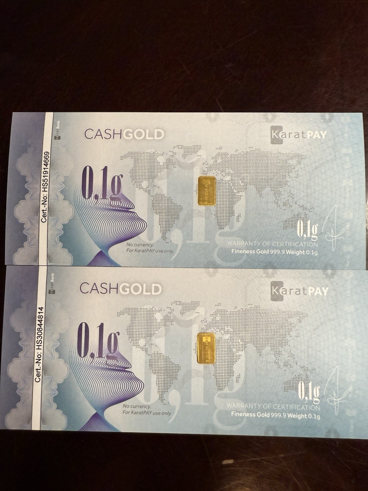 2-Karat Pays Cash Gold 0.1 Gram .9999 Gold Bar