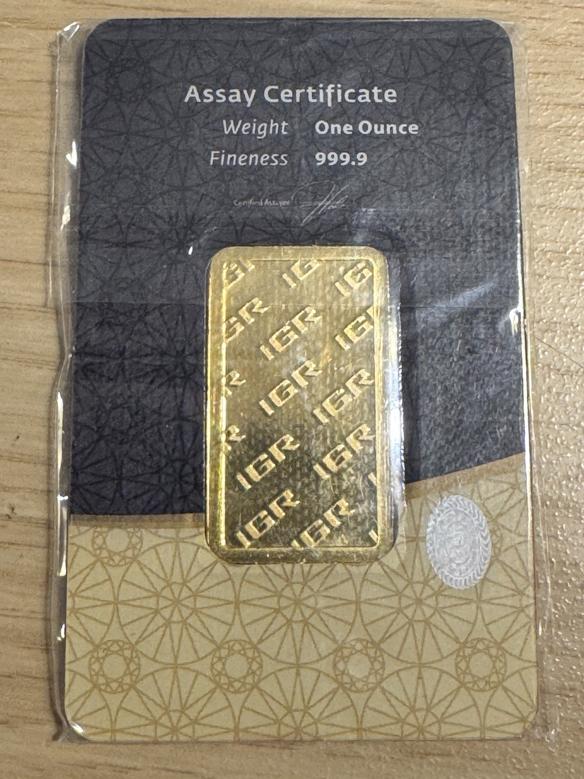 1 oz Gold Bar – IGR Fully Sealed In Assay .9999 Fine