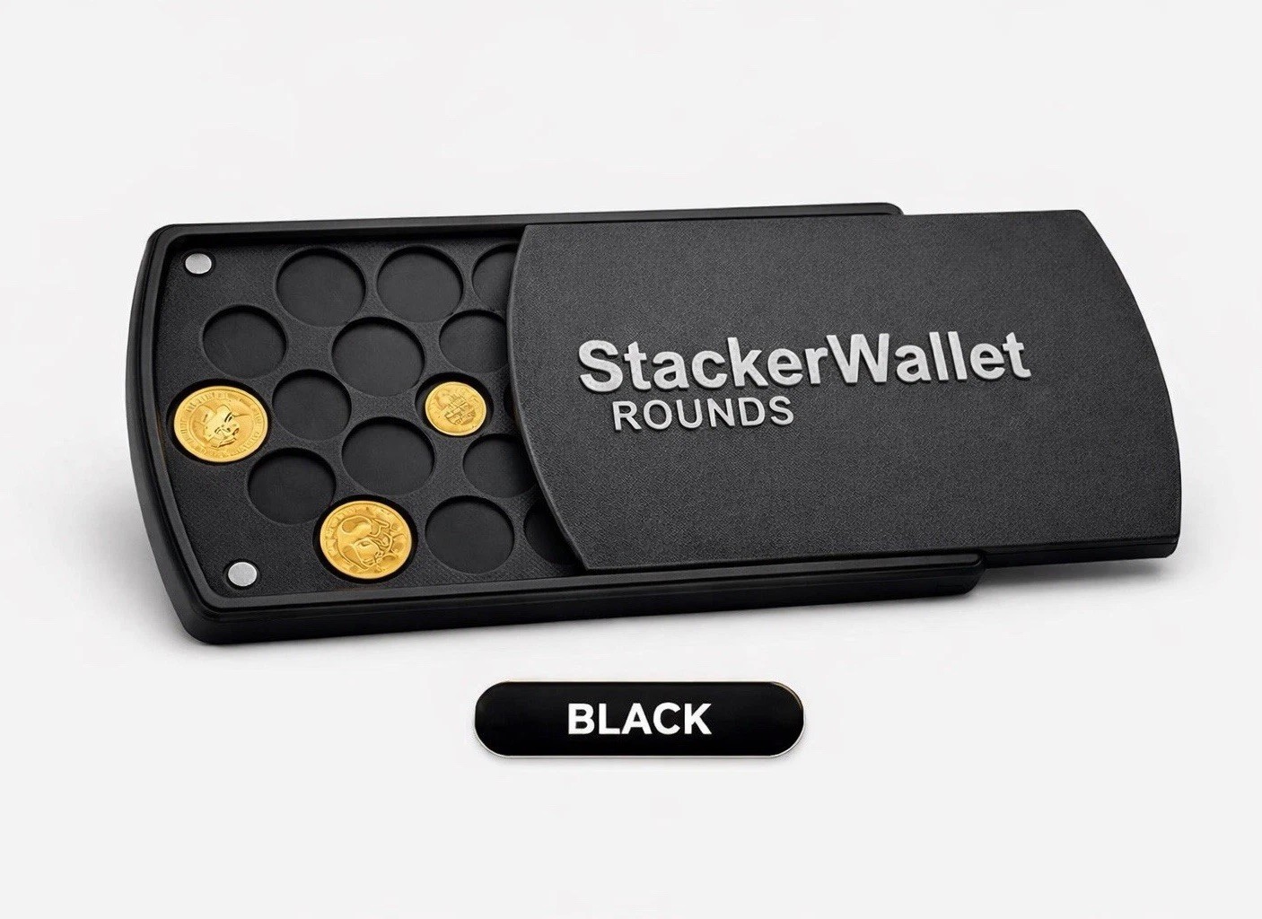 StackerWallet ROUNDS Coin Case | Gold Silver Platinum Storage | Magnetic Lid