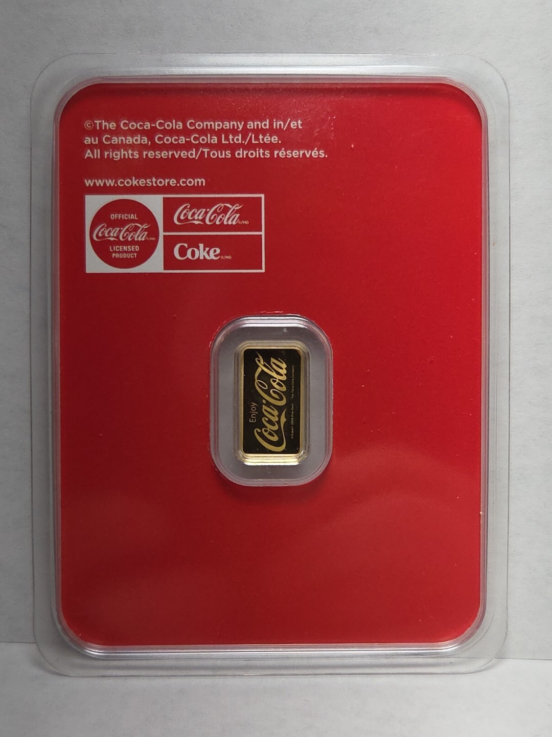 Coca-Cola 1/2 Gram .9999 Pure Gold Bar in Assay Package–Collectible Gold RTC167