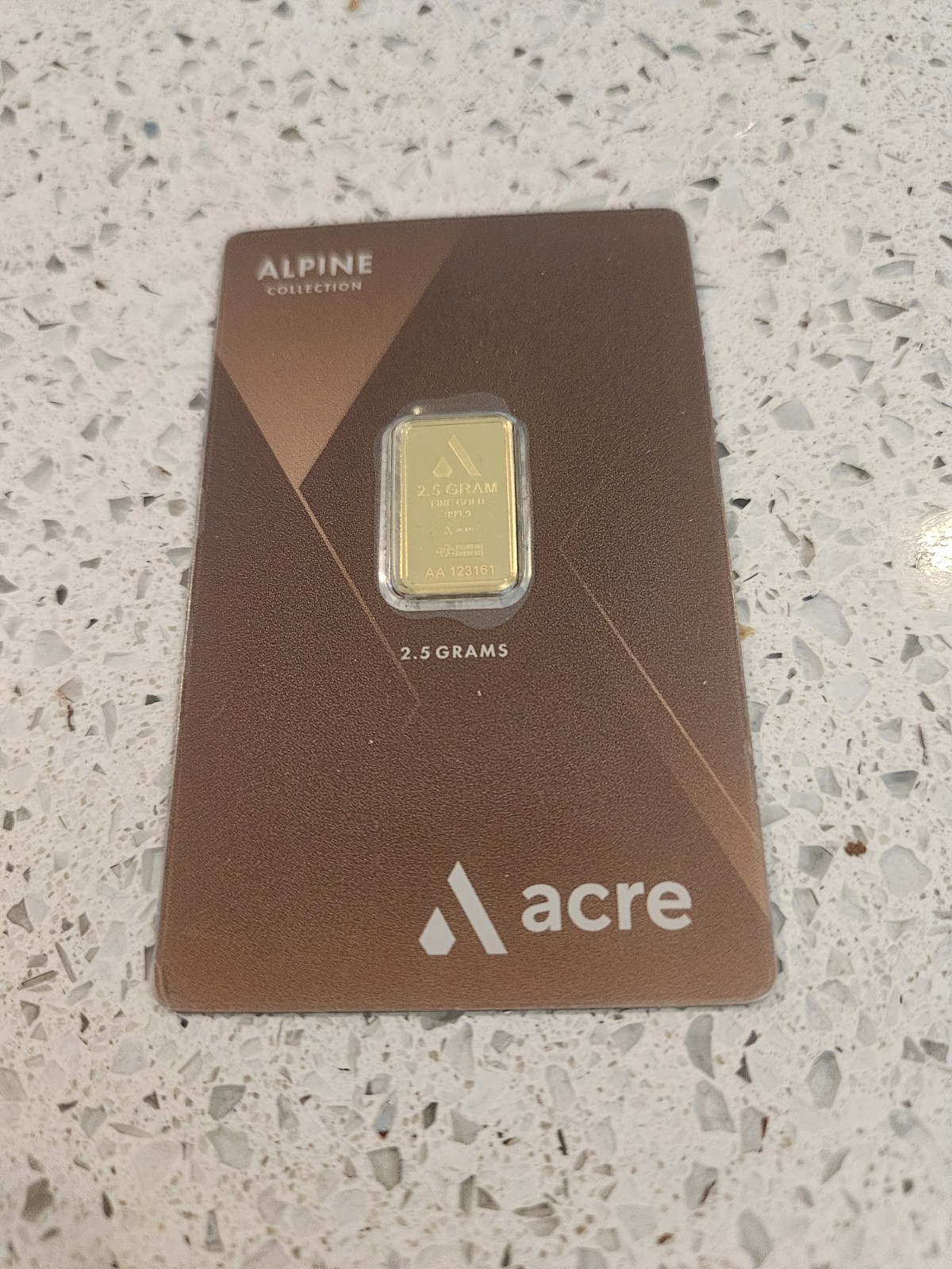 2.5g Gold Bar Acre Mint .9999 Fine Sealed Assay Bullion