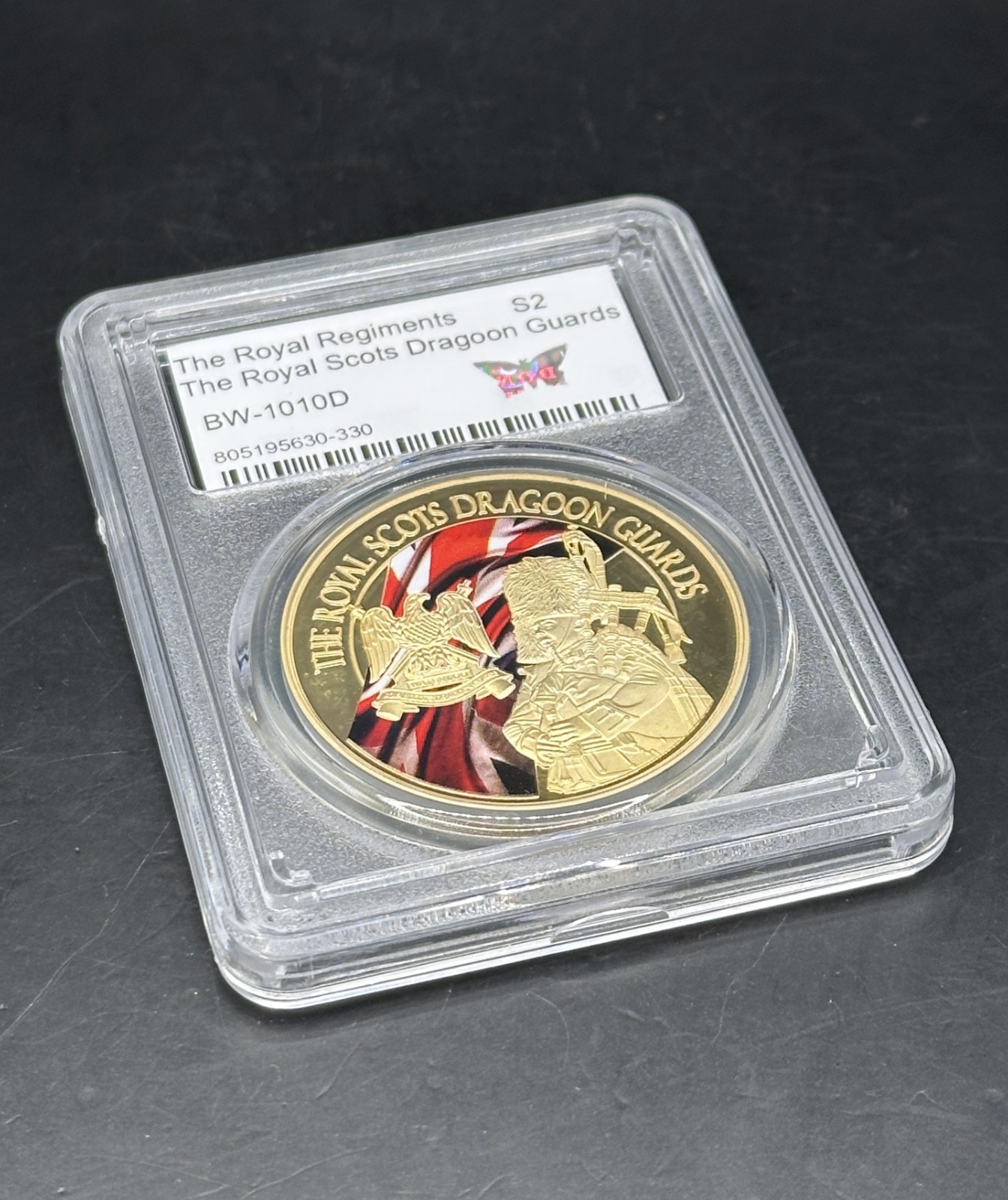 The Royal Regiments S2 Royal Scots Commemorative Coin in Airtight display case