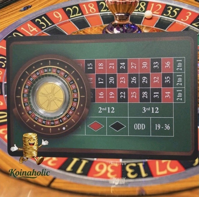 Roulette GOLD 1/1000 oz .999 Fine Coin in Card COA Limited Mintage 10,000🔥
