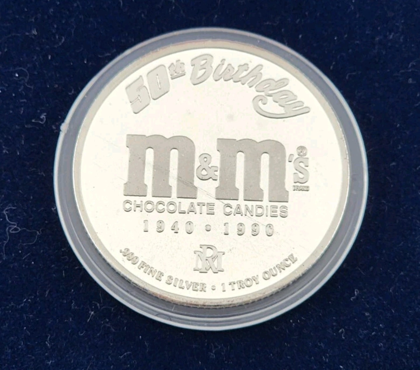 1990 M&M’s Chocolate Candies 50th Anniv. 1oz .999 Gold & Silver Rarities Mint