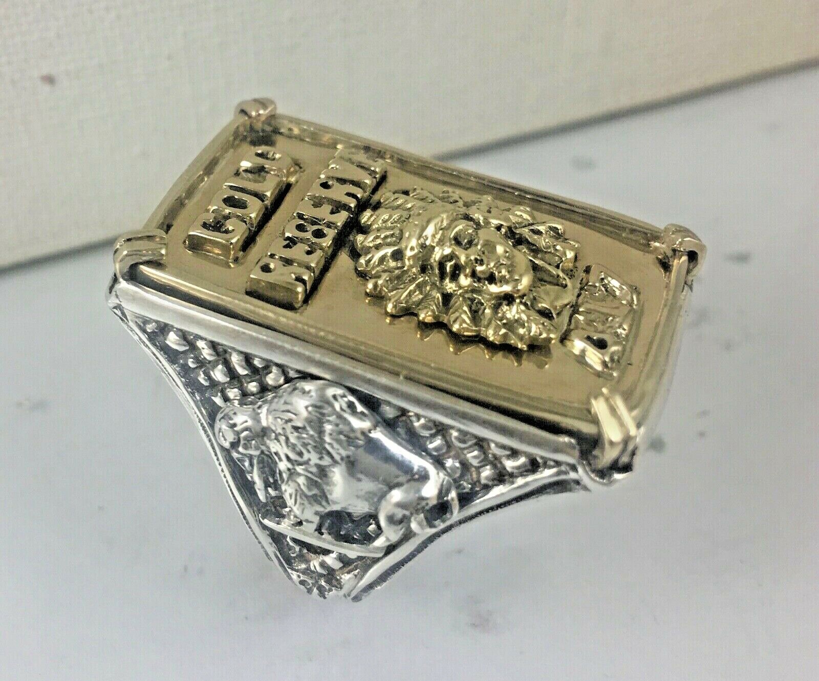 10 Karat Gold Indian chief Ingot Sterling silver ring