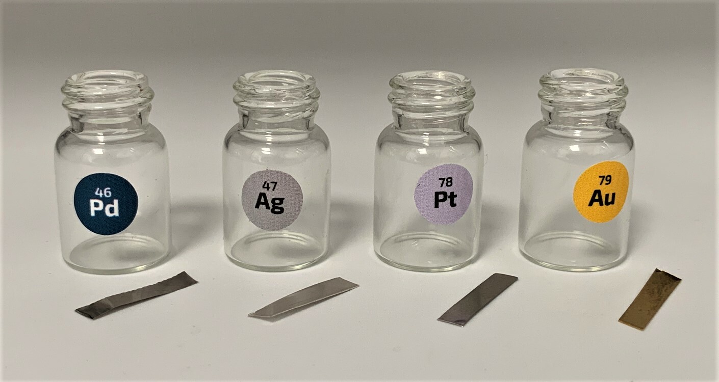 Precious Metal Electrode Pack Set 99.9% Pure Elements Gold Palladium Platinum Ag
