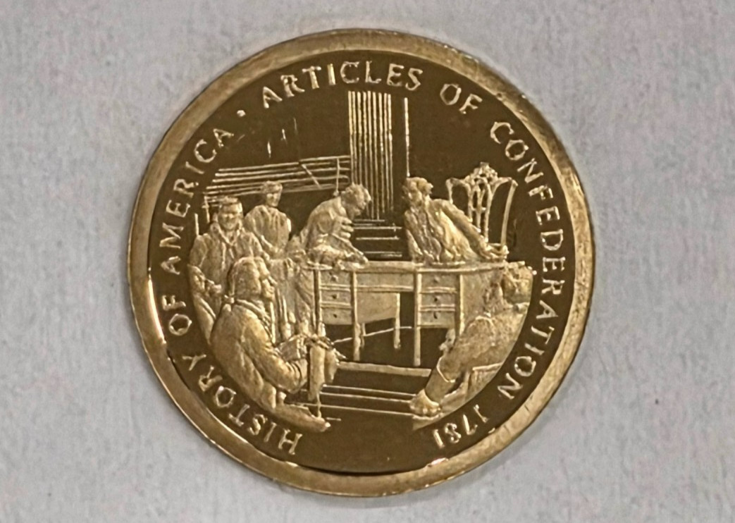 American Mint 1/2 Gram 14K Gold Coin History of America Articles Confederation