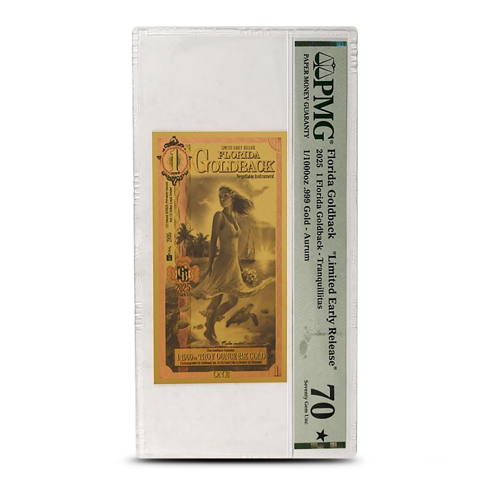 1 Florida Limited Early Release Goldback Gold Note (MS70)