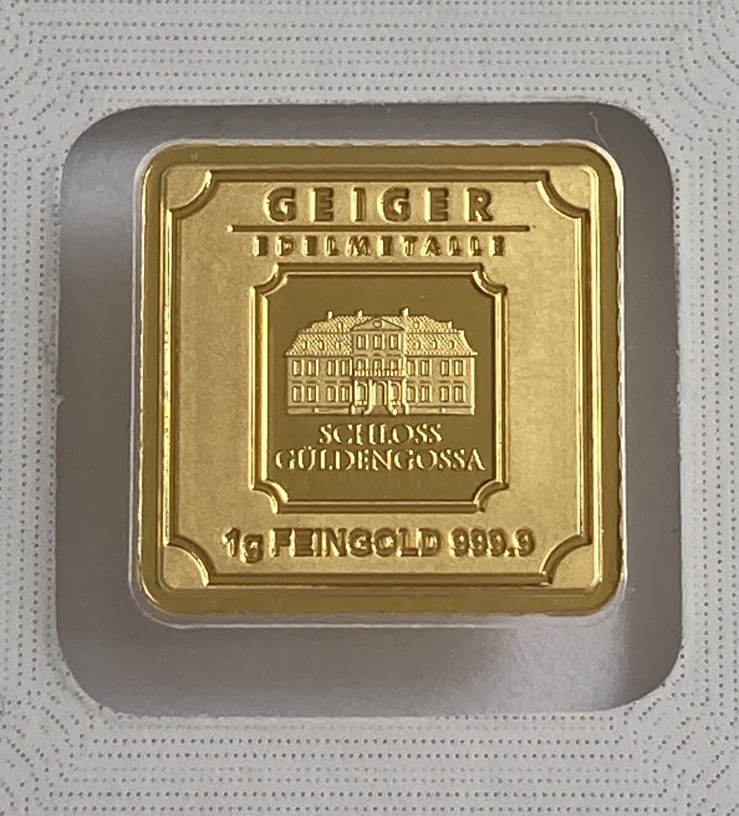 Geiger Edelmetalle 1g Gold Fine Bar 999.9 in Sealed Capsule