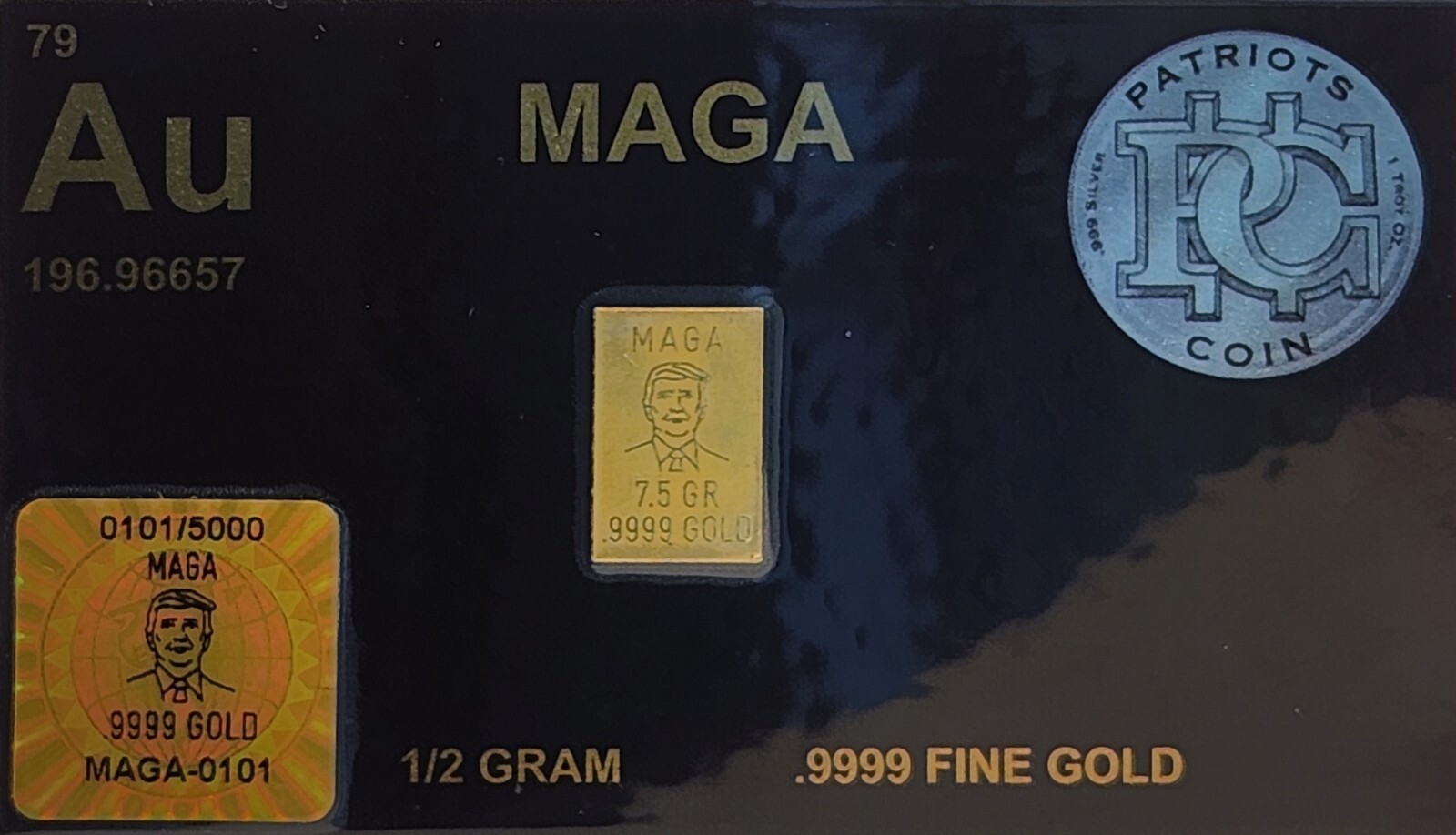 .50 Gram MAGA Gold .9999 Pure Gold Bar K