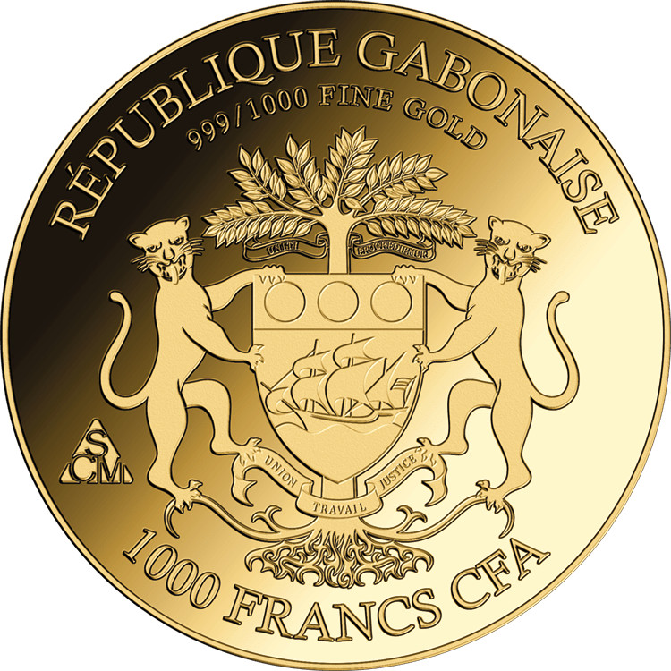 2026 Gabon Puma 1/1000 oz Fine Gold Coin in Assay Card