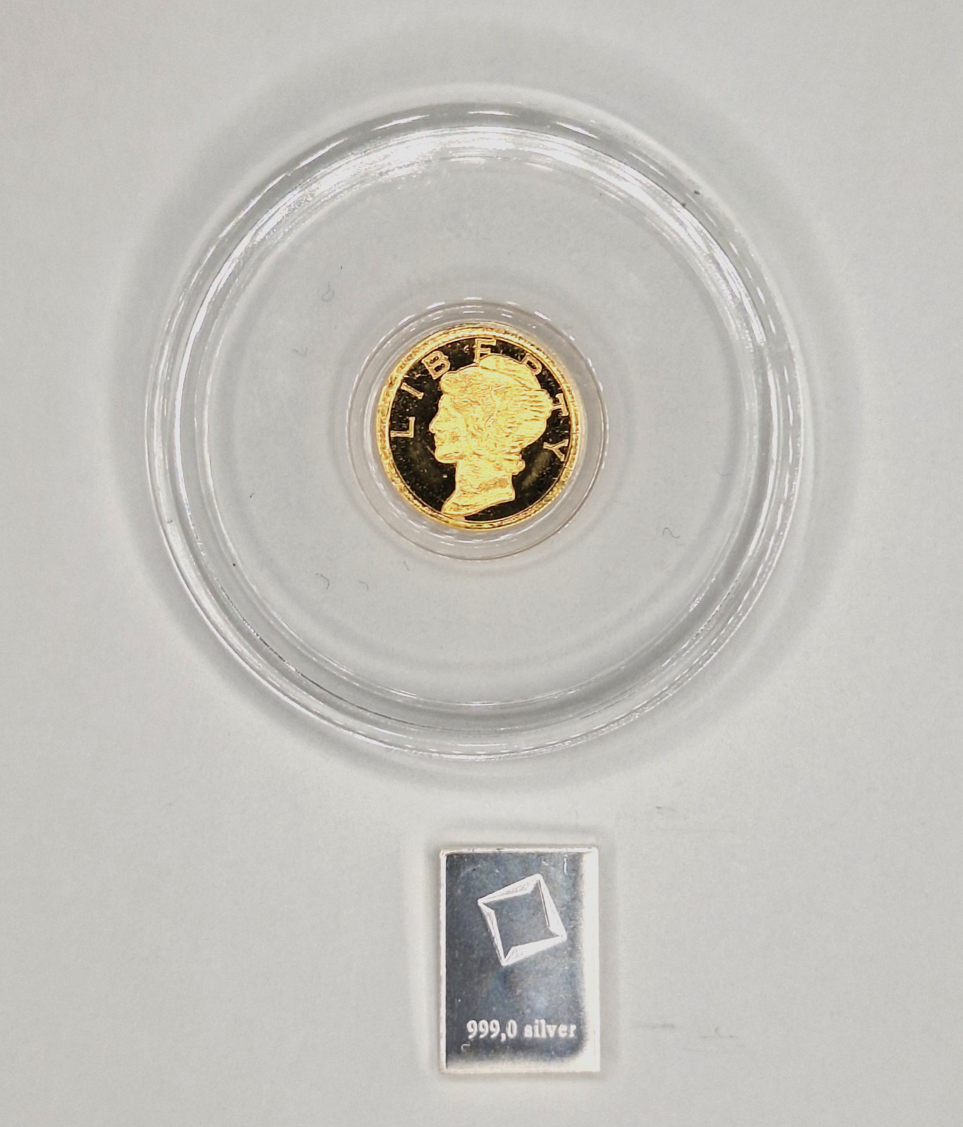 🔥 1/200 oz Mercury Liberty Gold Round .9999 + FREE Valcambi Silver Bar ✨