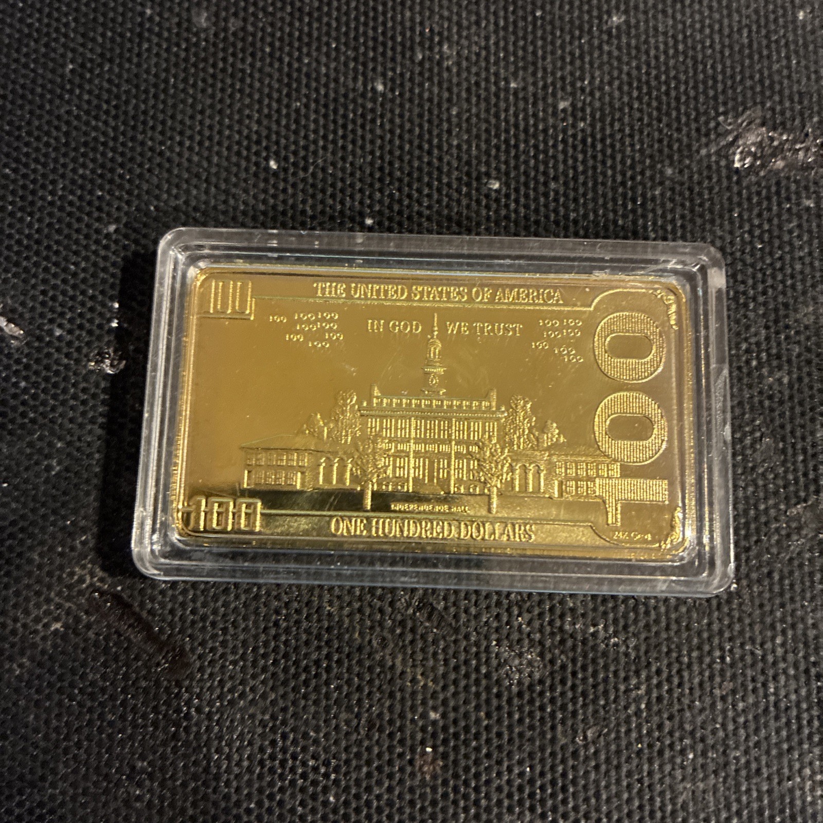 1 Ounce 100 MILLLS GOLD President Trump, BANKNOTE BULION BAR .999 FINE 24K&