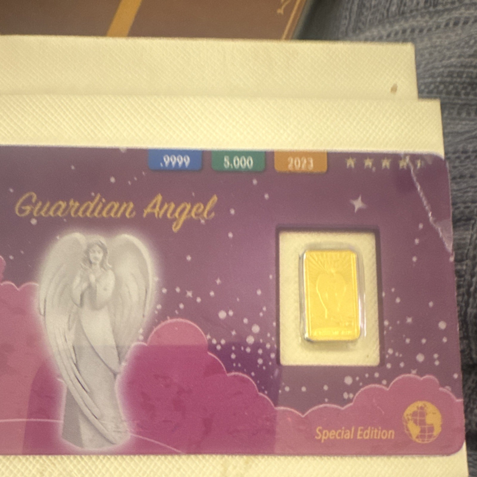 Samoa 2023 Guardian Angel Special Edition Gold Bar 0.5g .9999 Fine