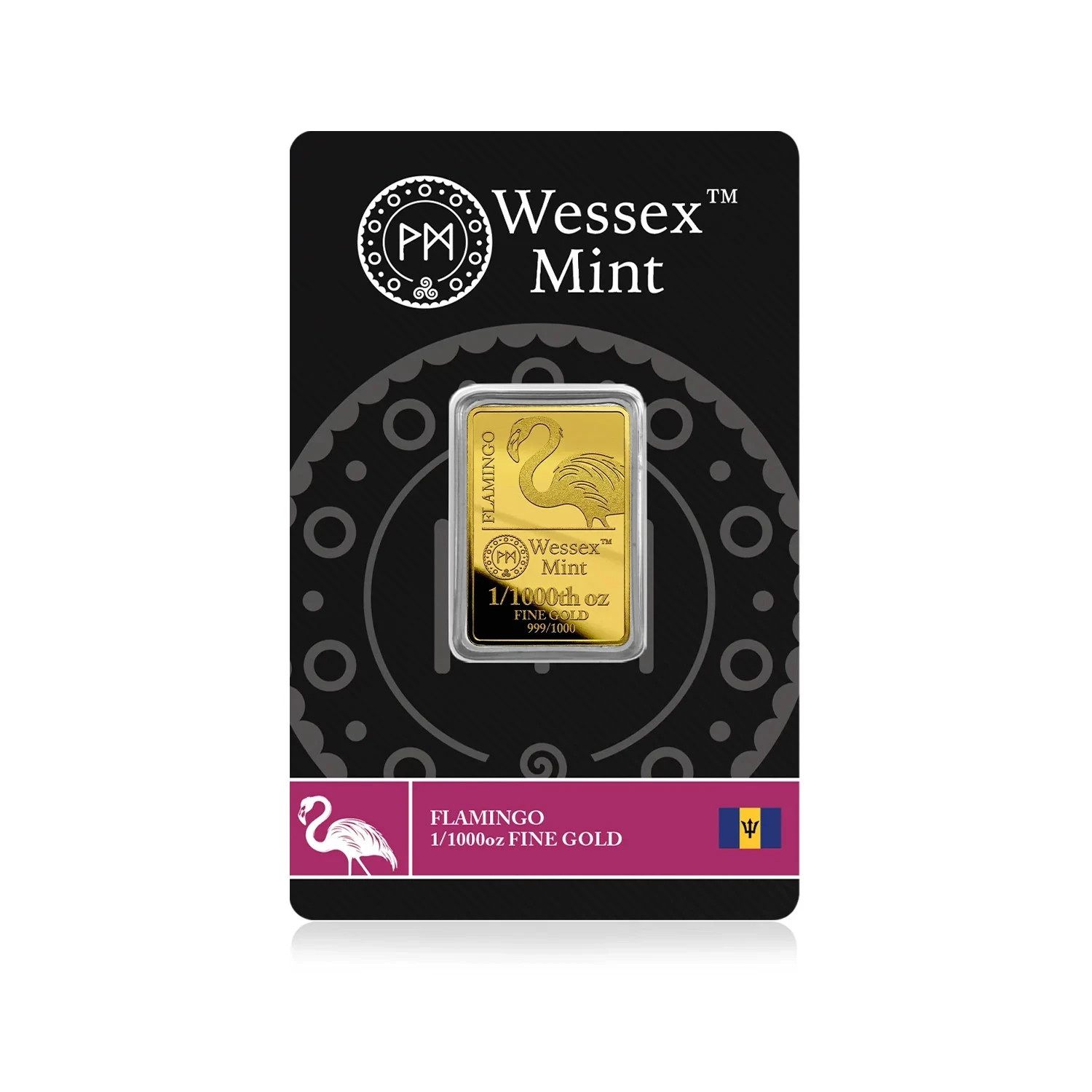 1/1000th oz Flamingo 999.9 24ct Gold Bar by Wessex Mint
