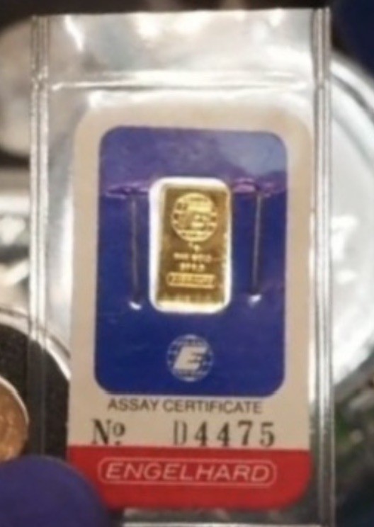 1 gram Gold Bar – Engelhard (In Assay)- Vintage ASSAY- “D” Series -Virgin Sealed
