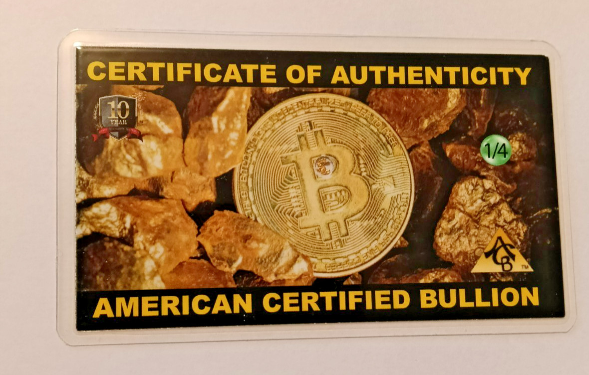 0.017 Grams Gold Bitcoin Nevada Nugget investment cards