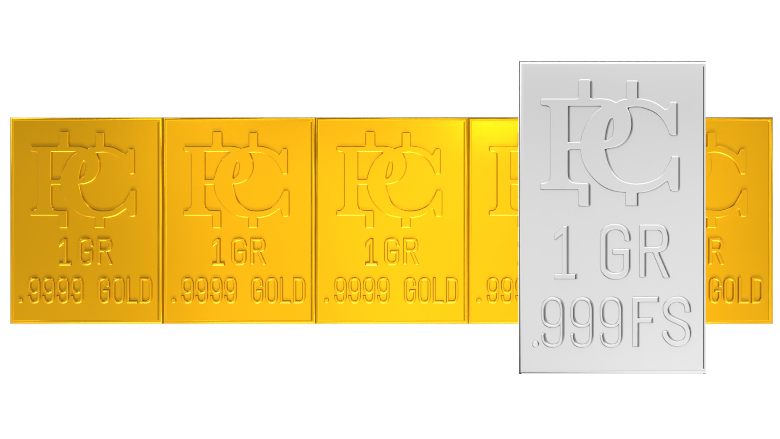 Free Silver Gold Bars Breaks into 5 One GR Bars Gold Bullion Gold Stamps