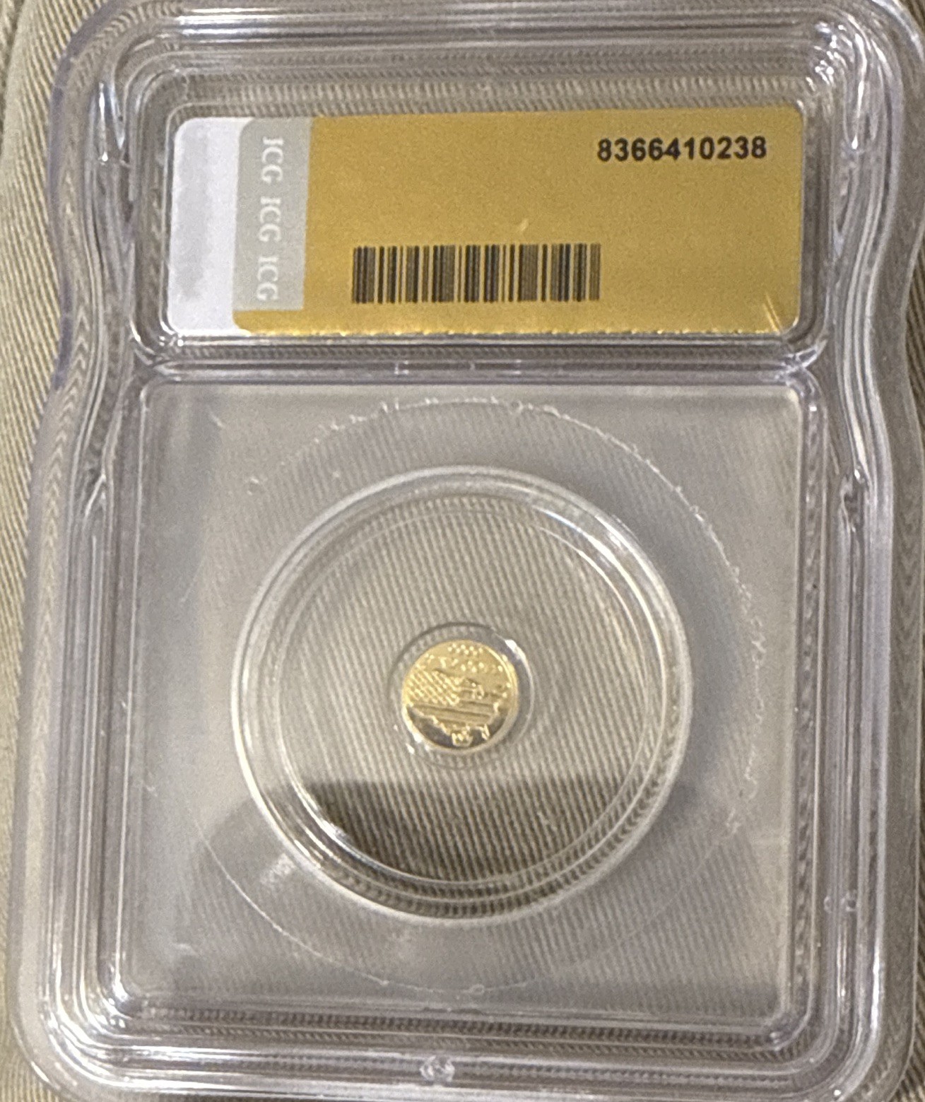 ICG MS70 Bald Eagle Gold Round – 1/500th oz Precious Metal Content per Unit