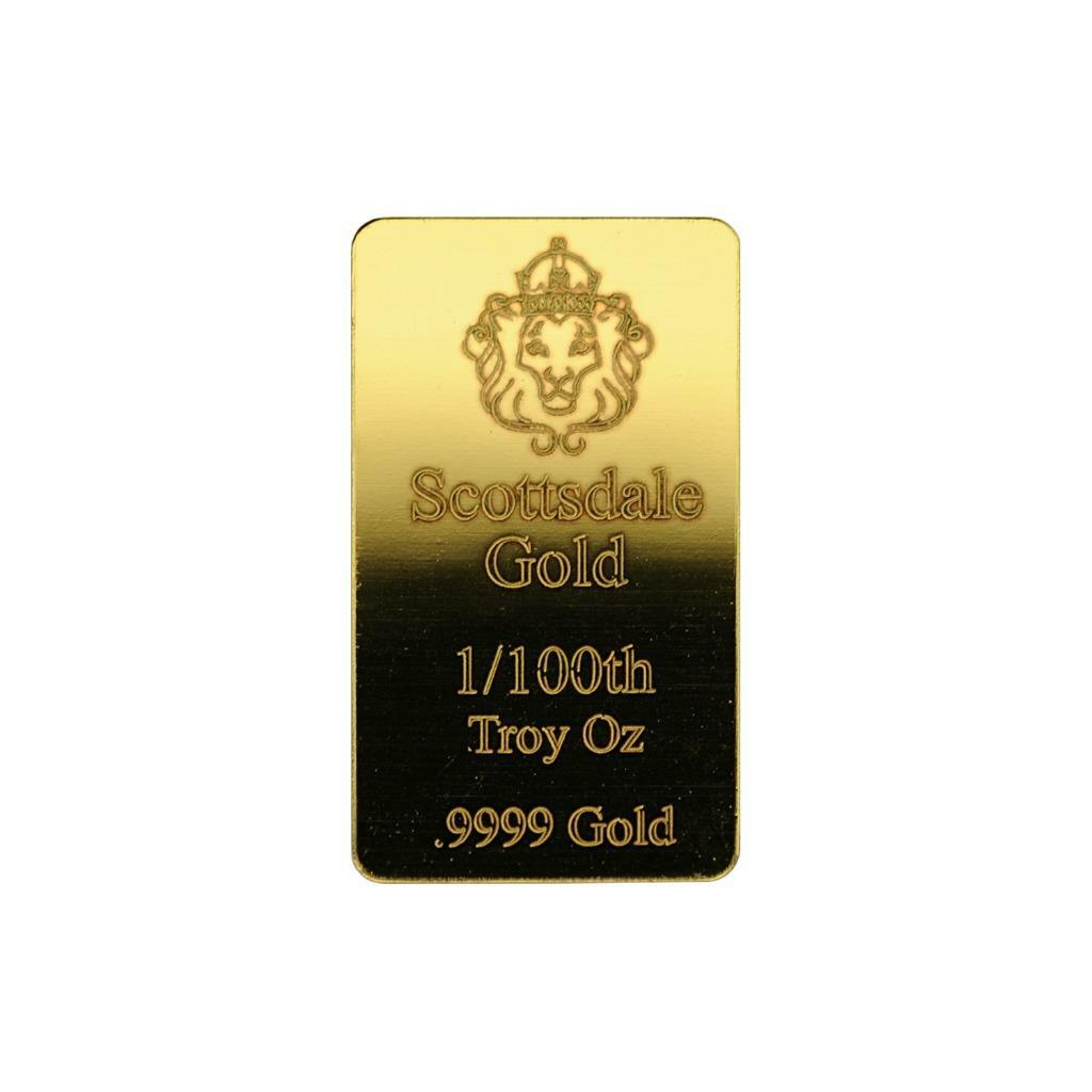 1/100 oz .9999 Gold Bar by Scottsdale Mint – Fractional Gold Bullion #A504
