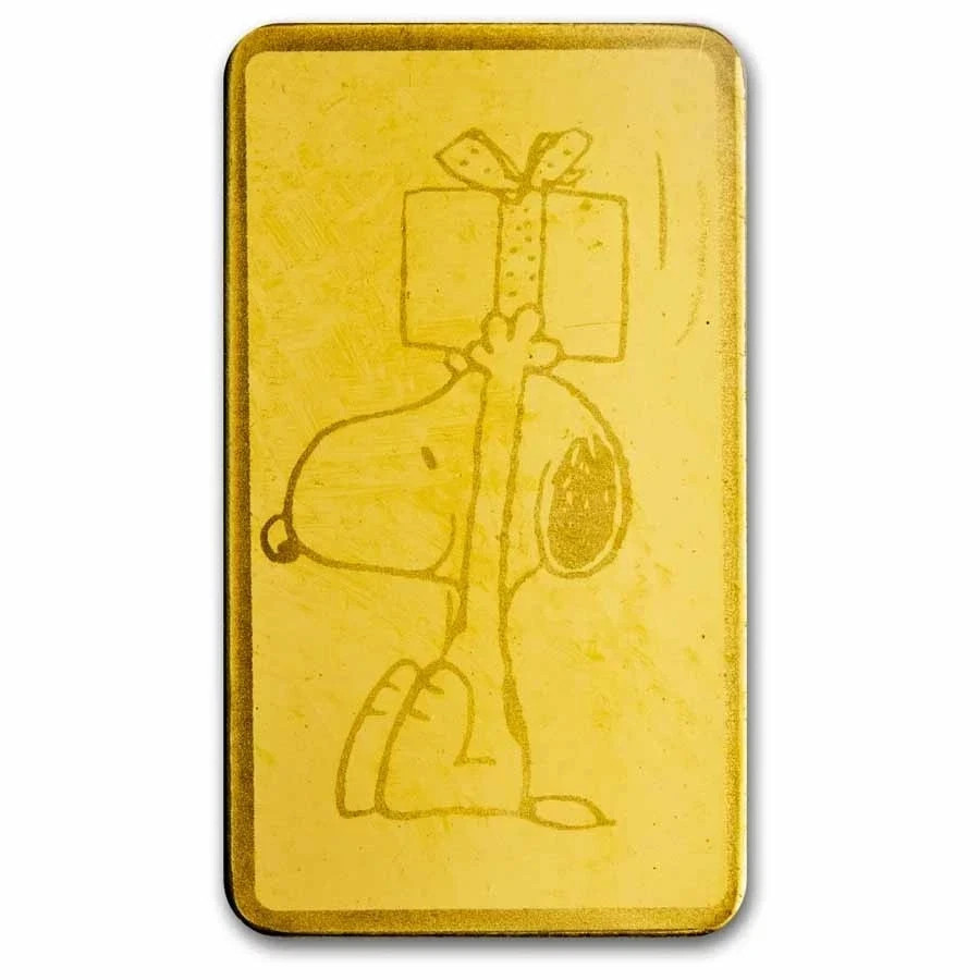 2025 Charlie Brown & Snoopy Peanuts® Christmas Gold Bar .5 Gram