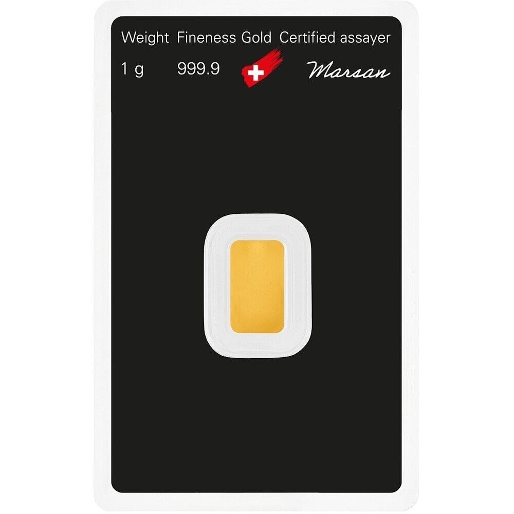 1 Gram Gold Argor Heraeus Bar 1 g .9999 Fine Gold – In Assay