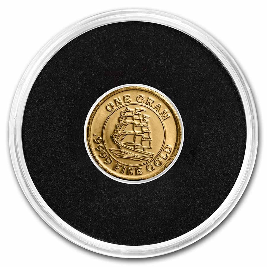 1 gram Gold Round – Ship at Sea