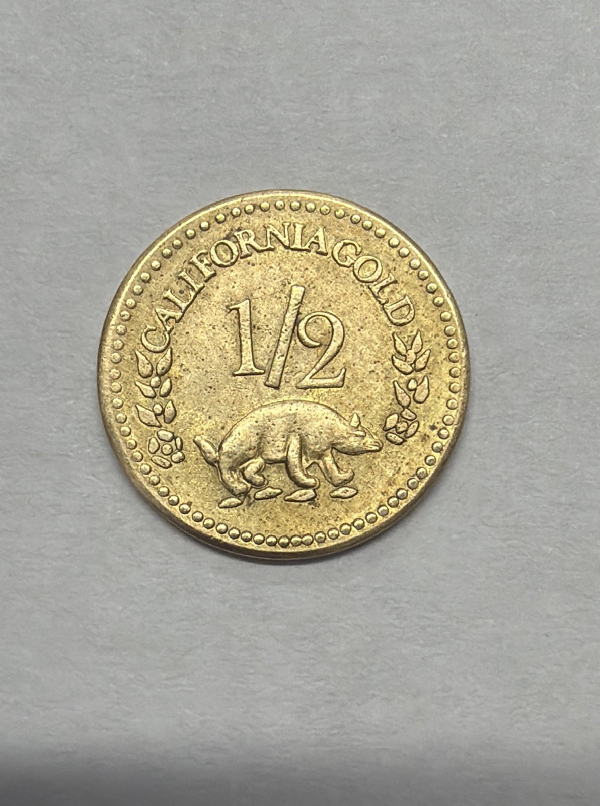 1858 California Round Gold Princess G50C-fractional Bear #1 Type circa 1960