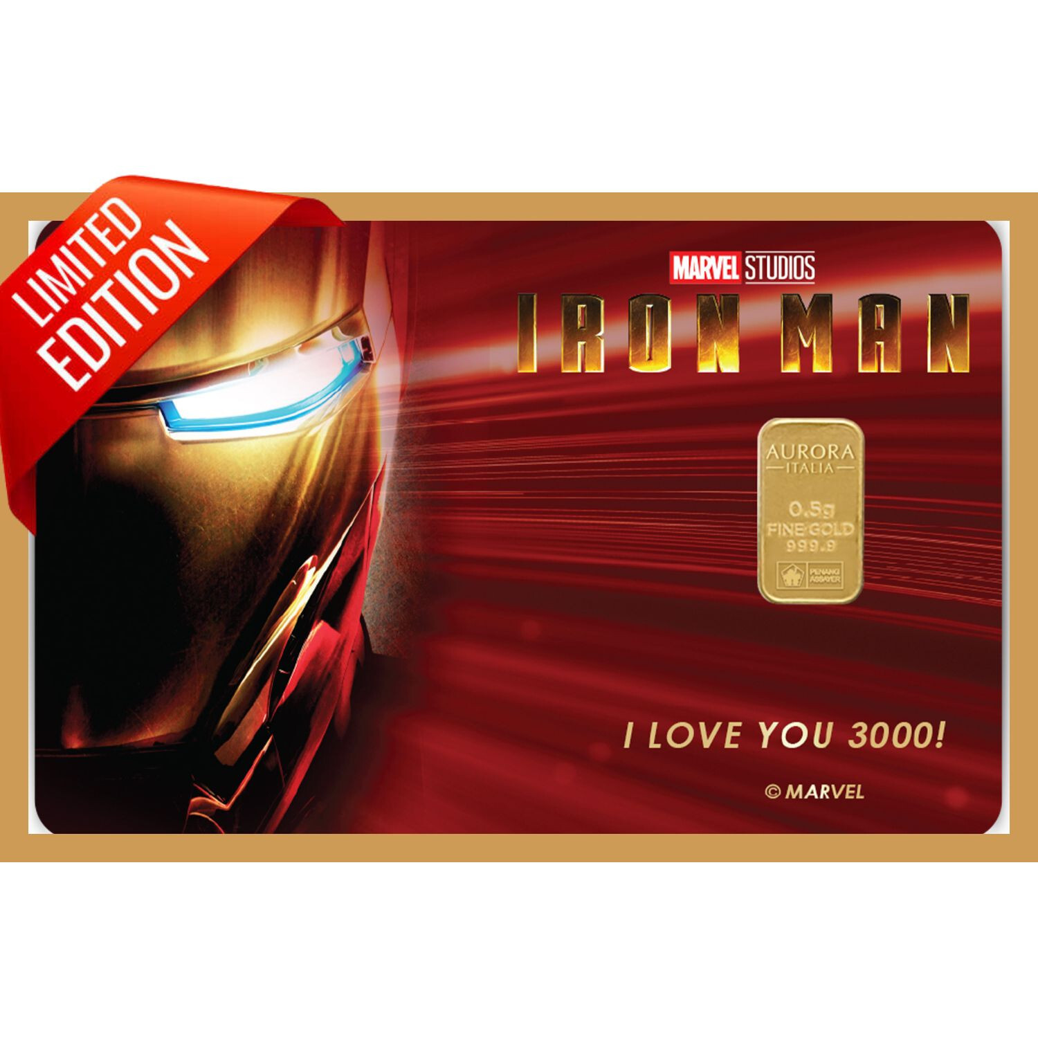 Ironman Limited Edition Gold Bar 0.5gram 999.9 24K Freeship