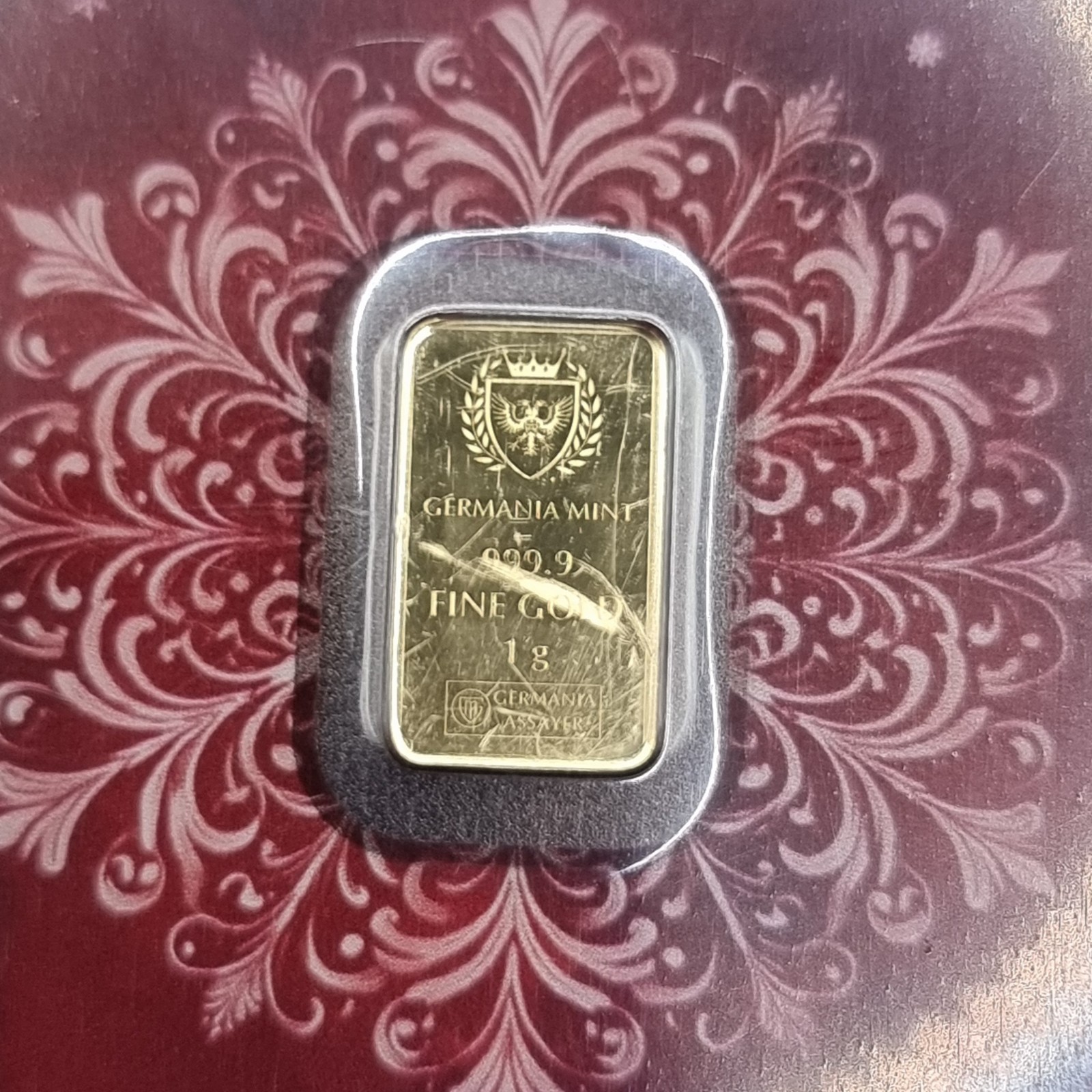 Germania Mint 1g Fine Gold Bar 24 Karat Christmas Limited Edition