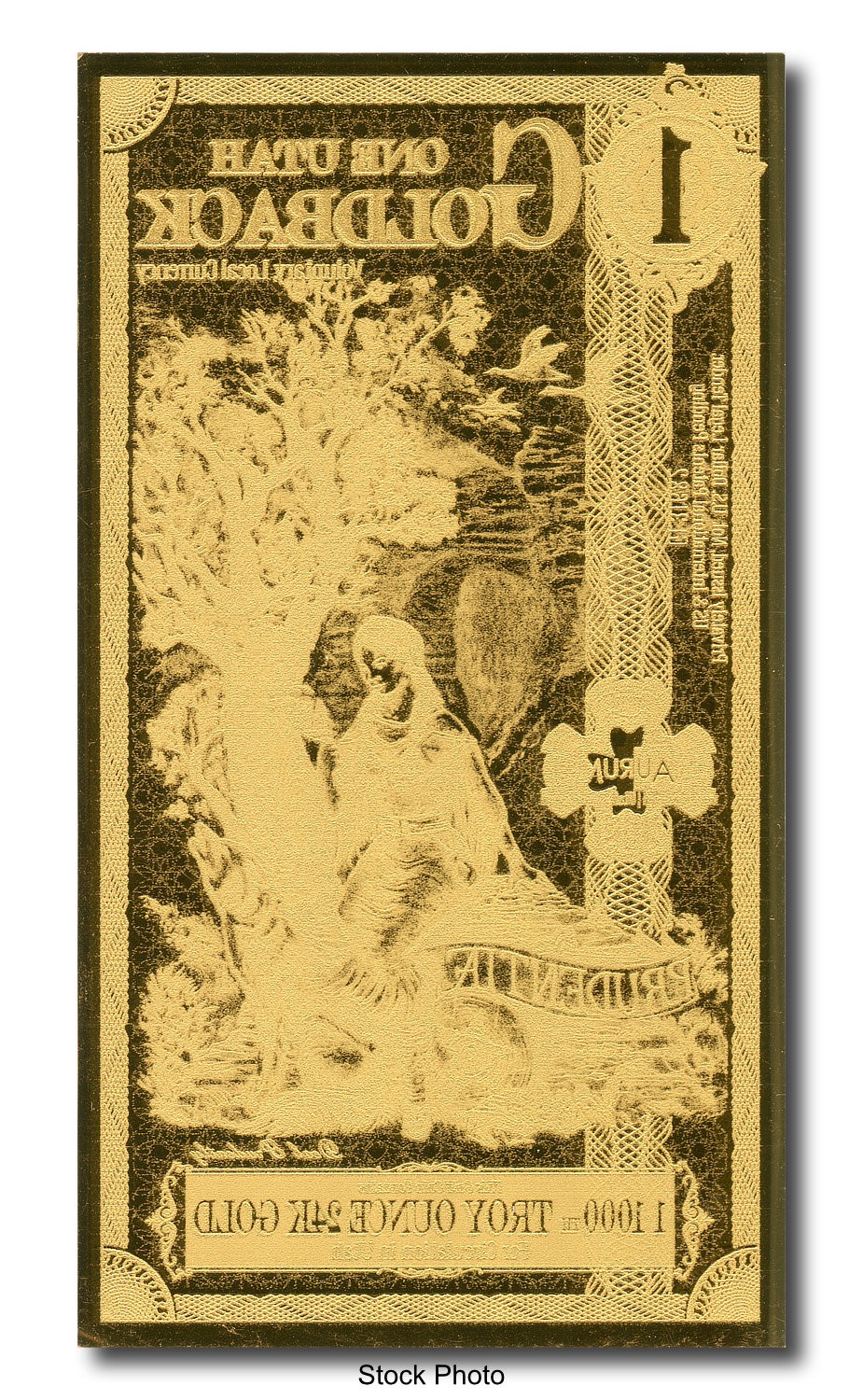 2019 Aurum 1 GB Utah 1/1000 oz 24K Gold Foil Note Limited Edition One Goldback