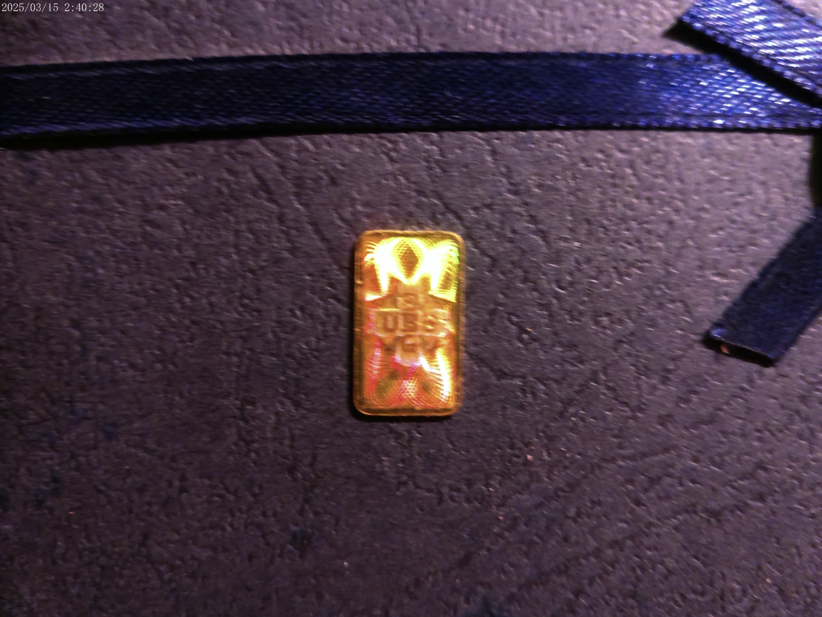 HALO GRAM 1 GRAM BAR UNION BANK SWITZERLAND 999.9 PURE GOLD #037988 PRE OWNED