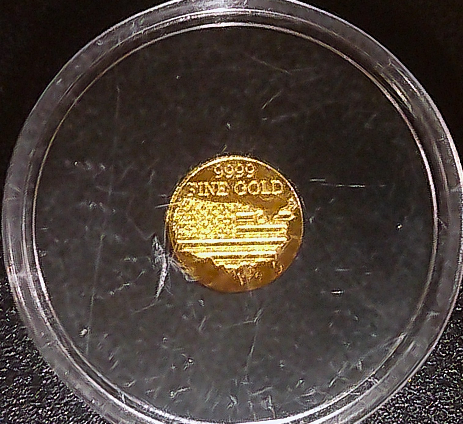 American Eagle With Flag 1/100 oz Gold Round 0.9999 Fine