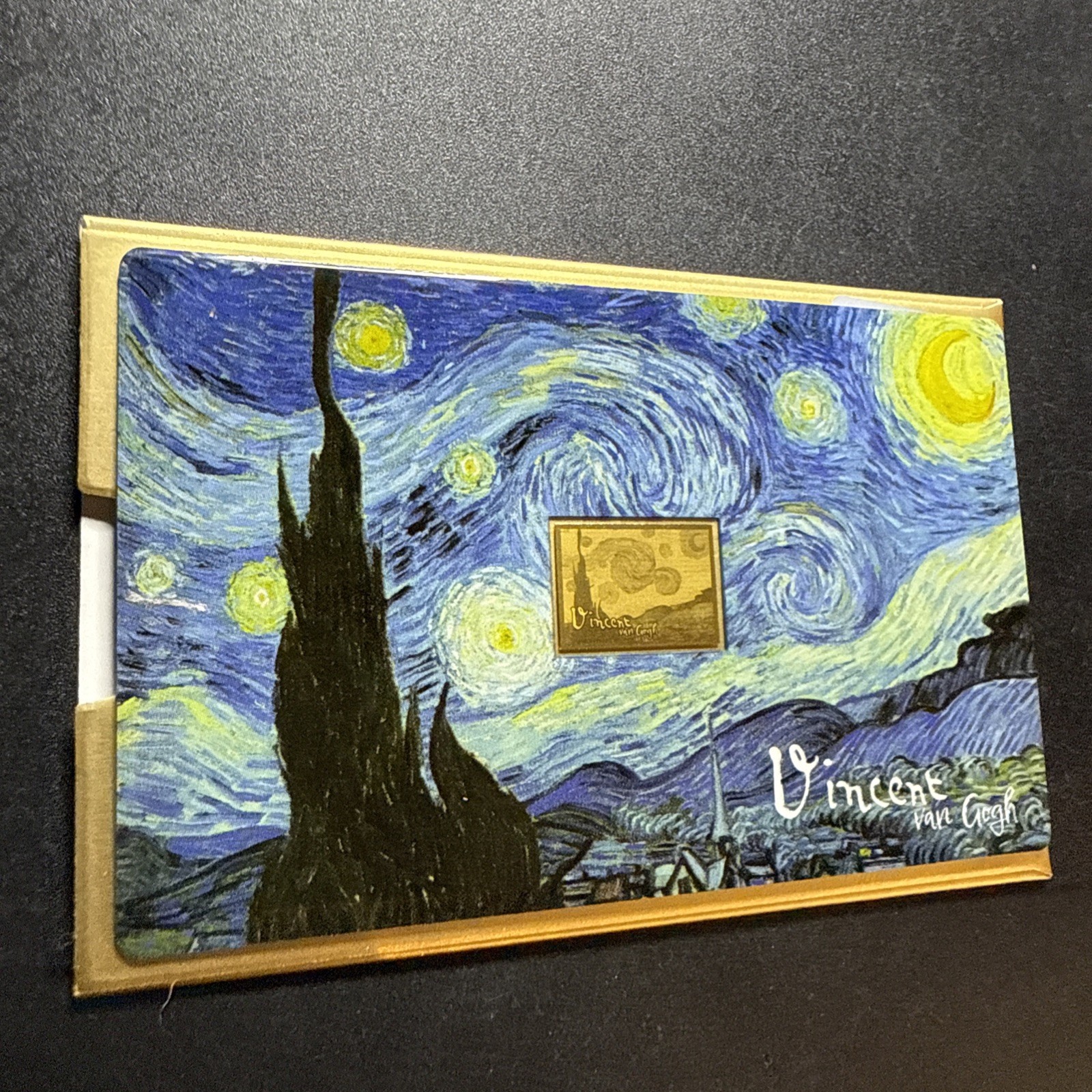 2025 Vincent Van Gogh Starry Night 1/1000Oz .999 Gold Coin card 3000 Francs Chad